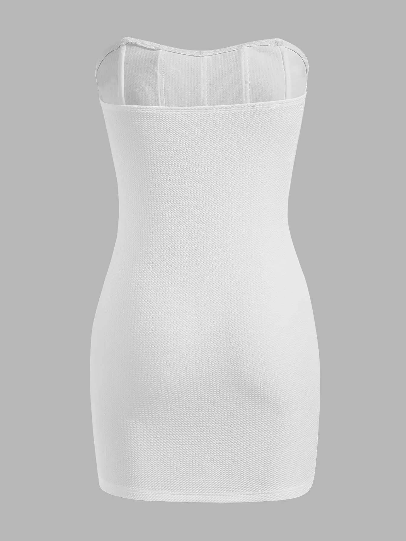 EZwear Seam Front Solid Tube Bodycon Dress