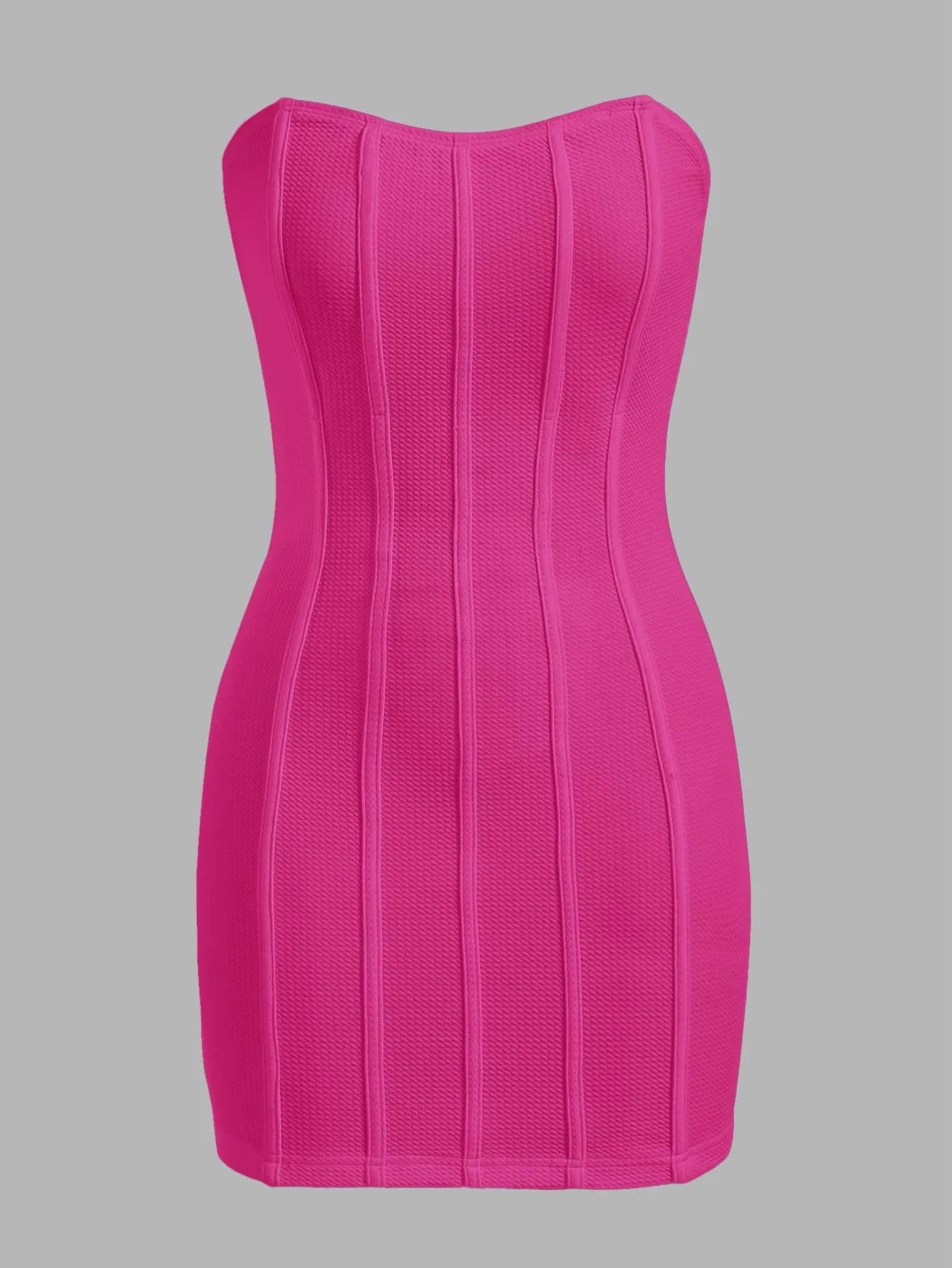 EZwear Seam Front Solid Tube Bodycon Dress