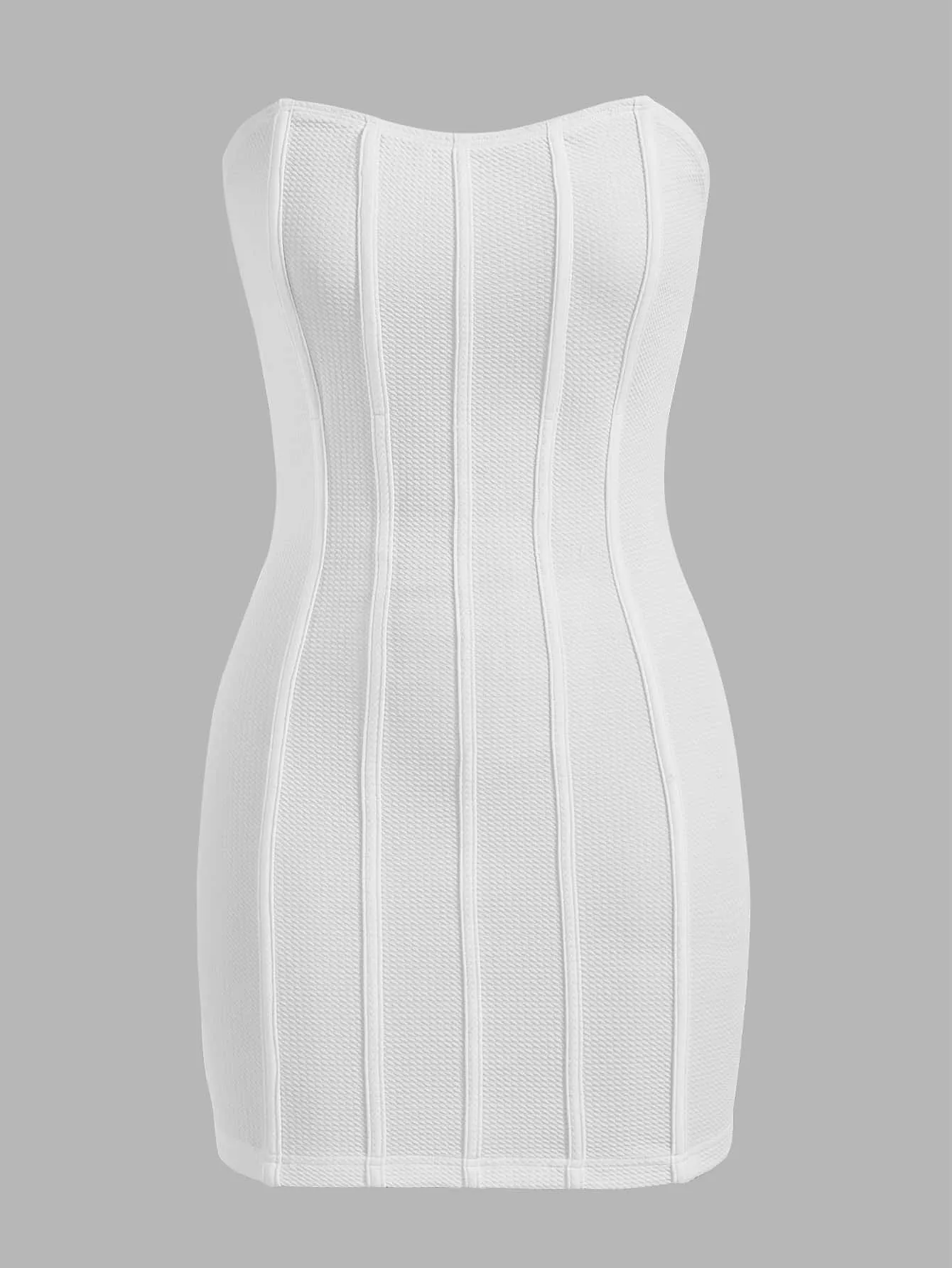 EZwear Seam Front Solid Tube Bodycon Dress