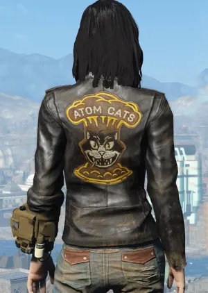 Fallout 4 Atom Cats Black Motorcycle Rider Leather Jacket