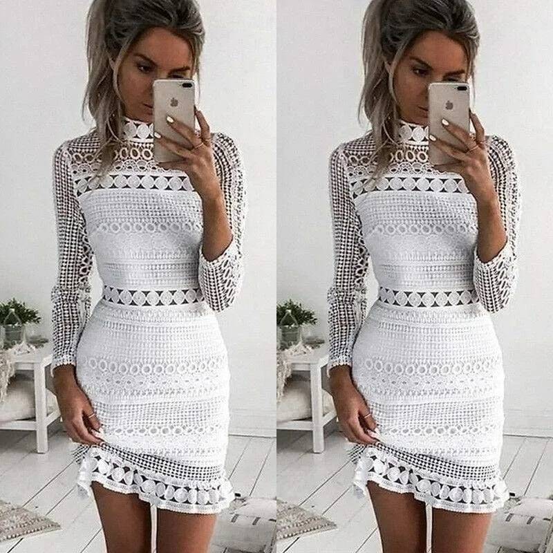 FashionSierra - Fashion Women's Summer Lace Slim Mini Dress