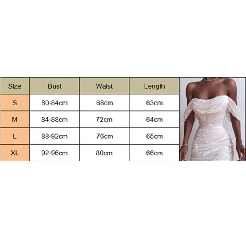 FashionSierra - Off Shoulder Pleated White bodycon Dress Women Strapless Backless Shinny Dress Elegant Party Dresses Clothes