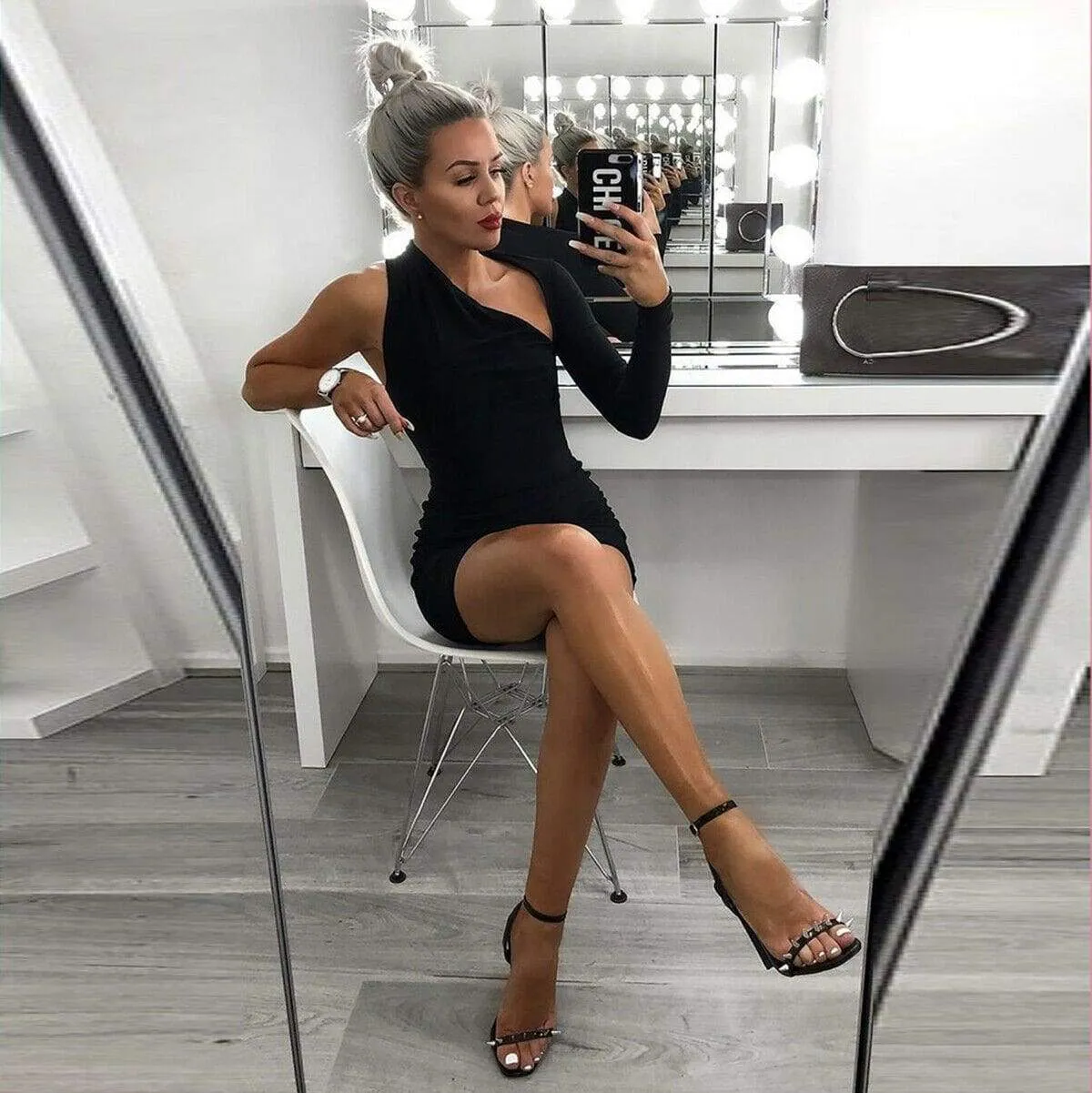 FashionSierra - Summer Bandage Bodycon One Shoulder Long Sleeve Dress Holiday Evening Party Women Clubwear Mini Dresses