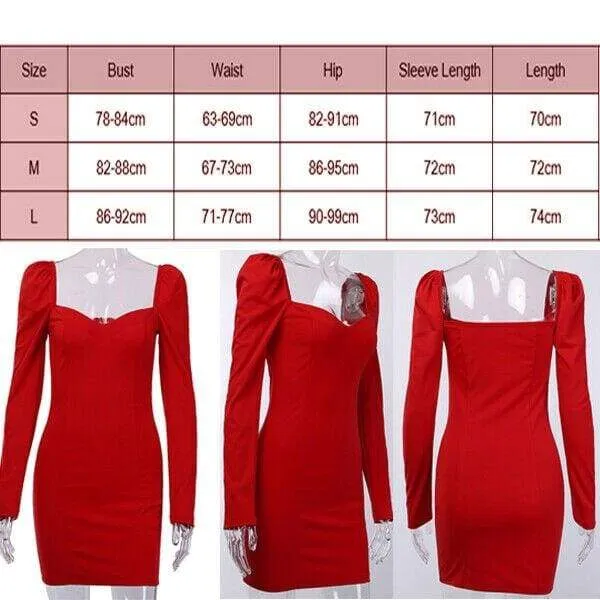 FashionSierra - Women ladies Elegant Party bodycon Mini Dress Long sleeve Strappy Solid Plunge V Sexy Fashion Vestidos Club Clothes