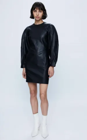 Faux leather Dress - Black