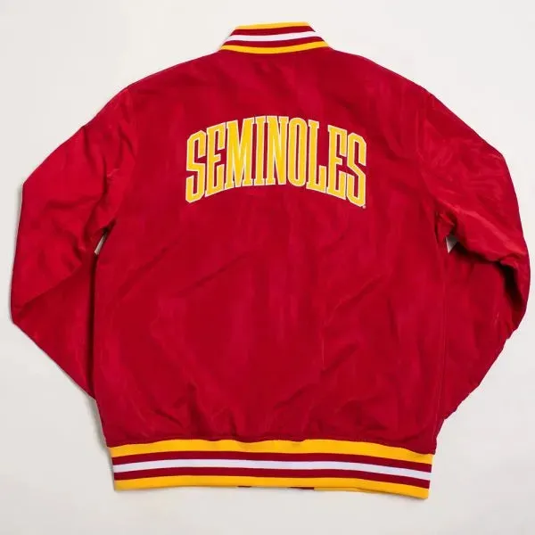 Florida State Seminoles The Legend Full-Snap Satin Jacket | NCAA Leather Jacket For Men and Women