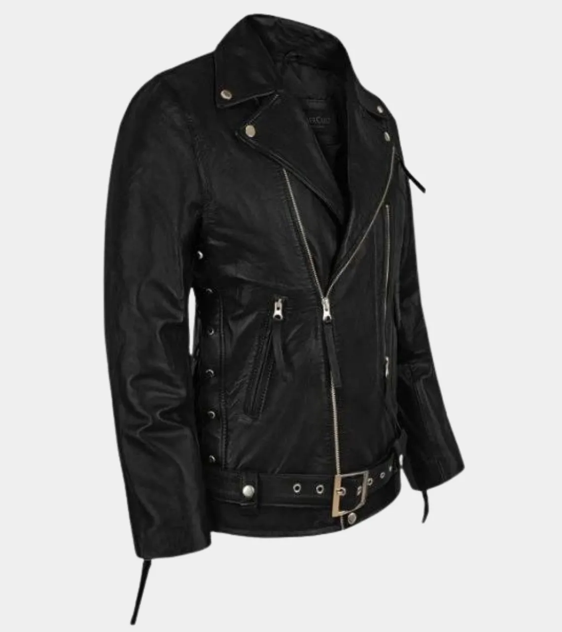 Freddy Belted Real Biker's Leather Jacket Men