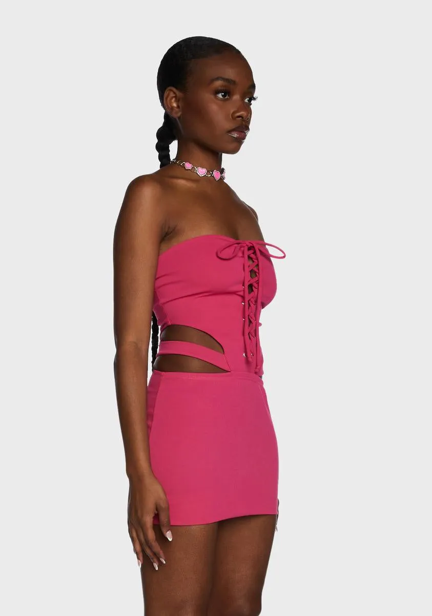 Fuschia Slay The Scene Cut-Out Mini Dress