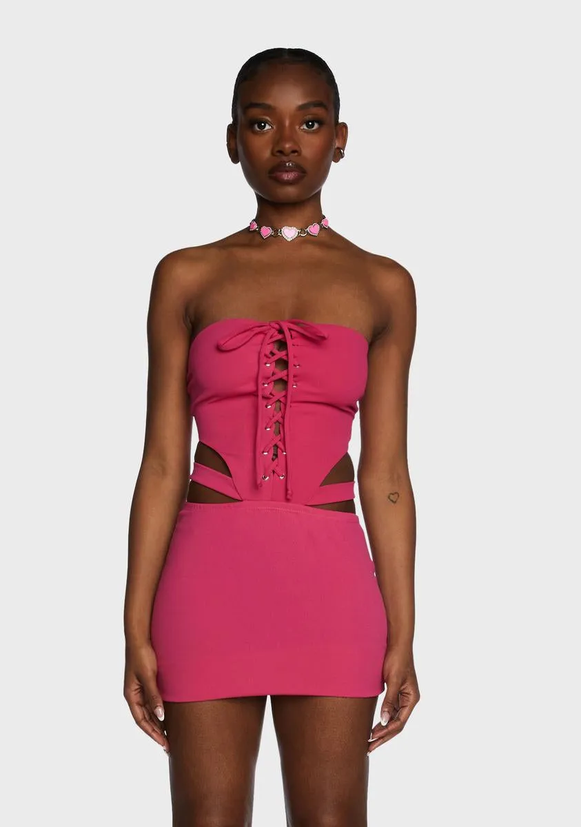 Fuschia Slay The Scene Cut-Out Mini Dress