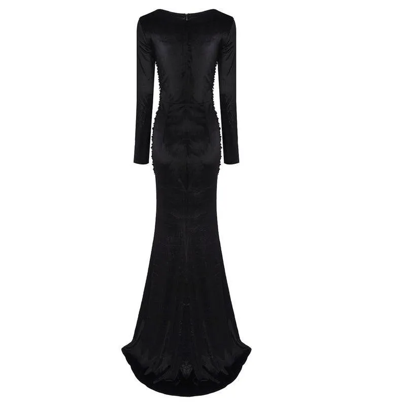 Gabe Round Neck Long Sleeve Elegant Maxi Dress