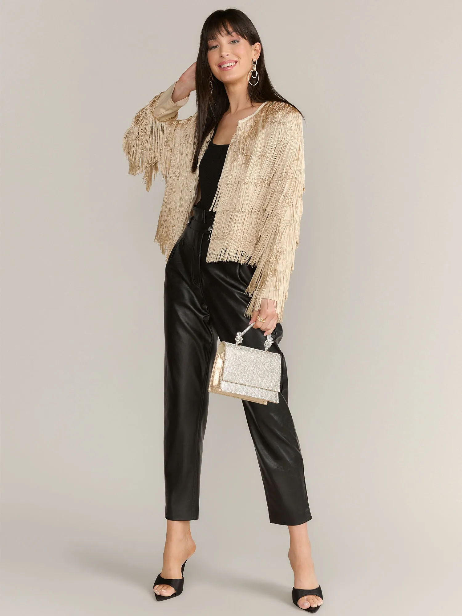 Gilli Long Sleeve Layered Fringe Jacket - Brands We Love