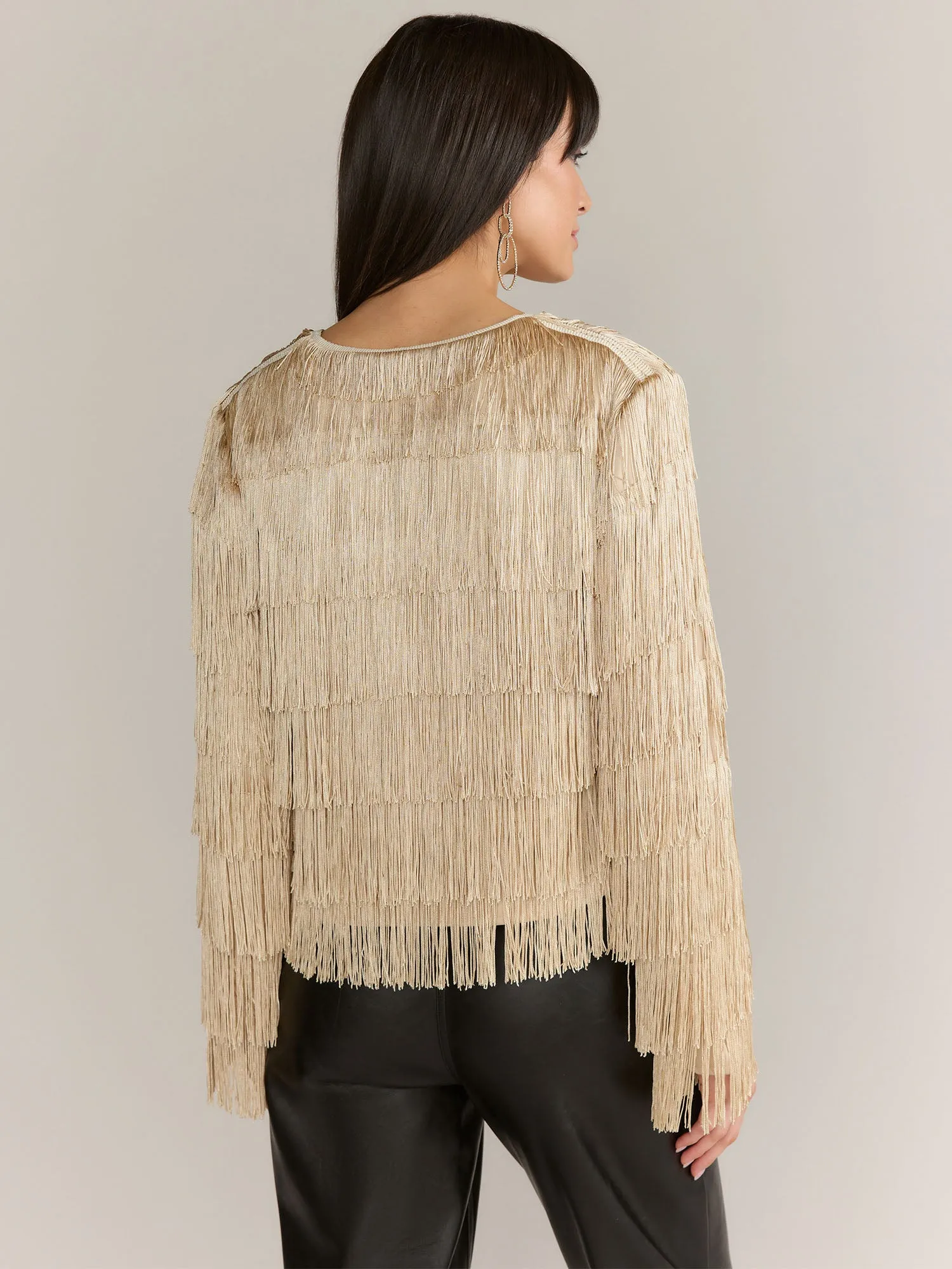 Gilli Long Sleeve Layered Fringe Jacket - Brands We Love