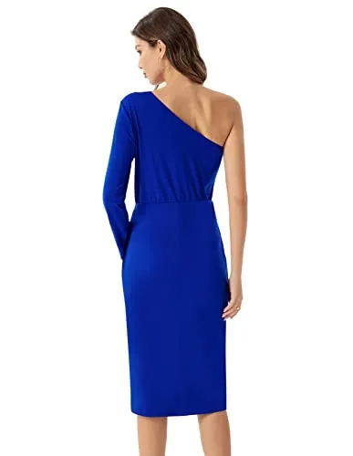 GRACE KARIN One Shoulder Homecoming Dress Graduation Dress Blue Green S