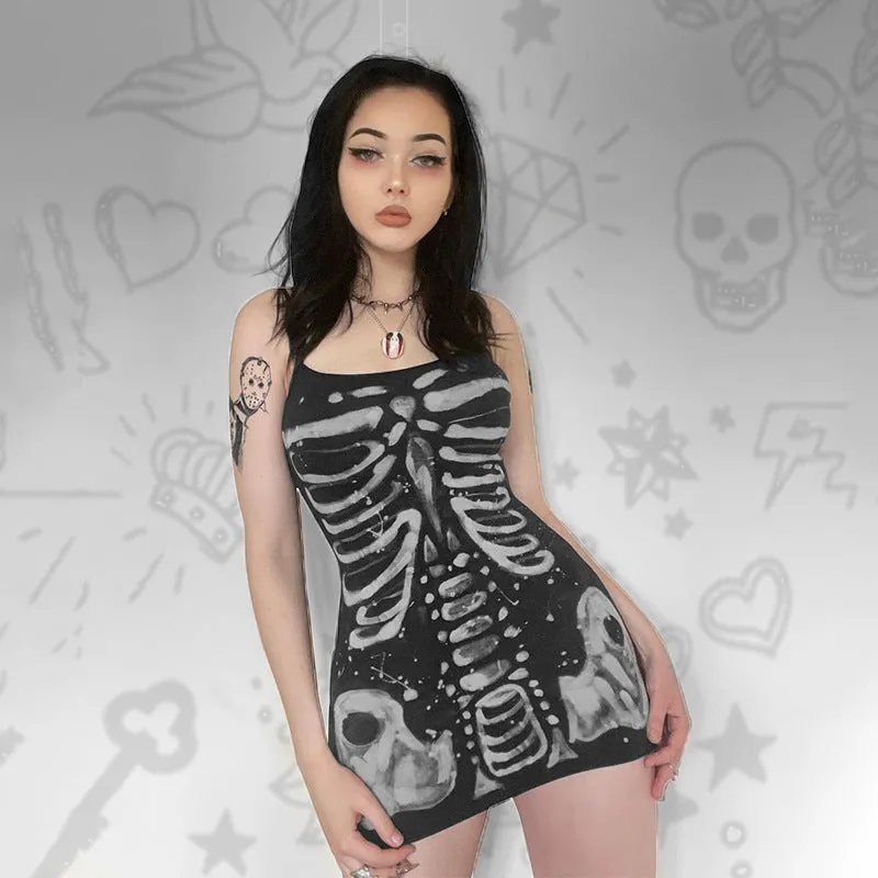 HBP1009 Skeleton Bodycon Mini Dress