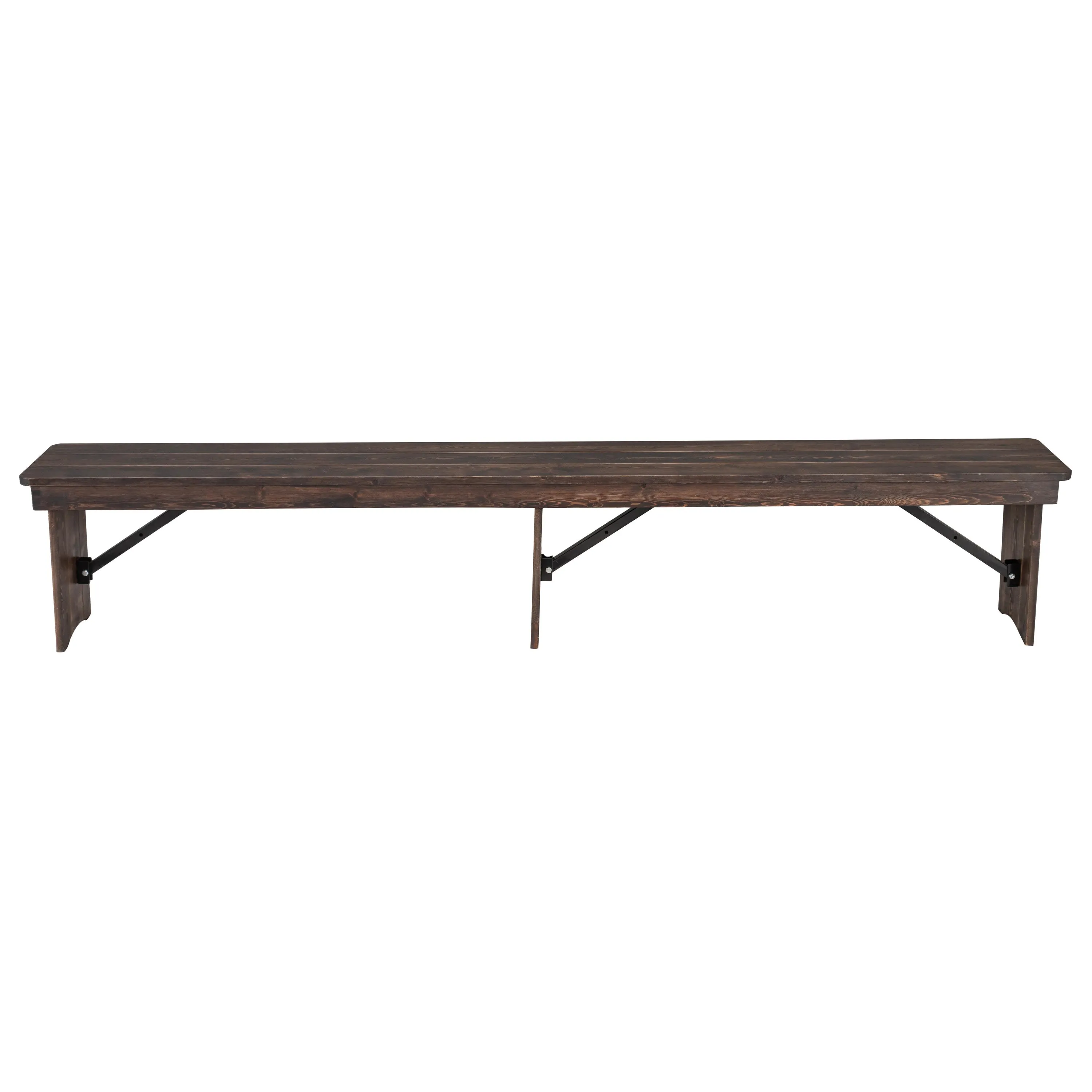 HERCULES Series 8' x 12'' Solid Pine Folding Farm Bench with 3 Legs