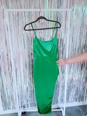 Here To Wow High Slit Maxi Dress - Green