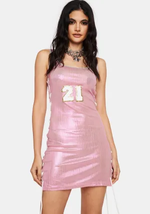 Homecoming Night Lace Up Dress