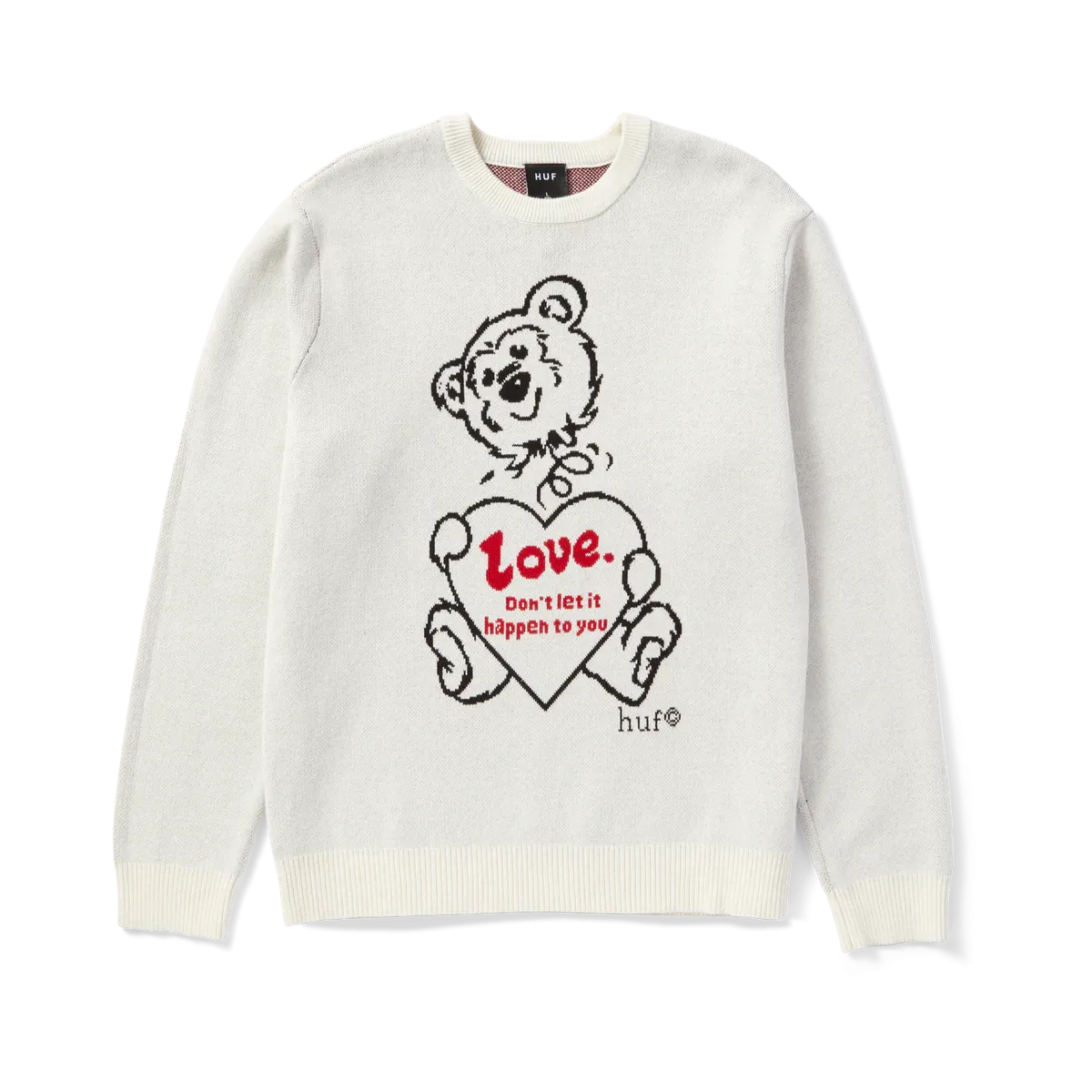 HUF Bad News Crewnecks Sweater Bone