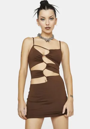 I Bodied That Lace-Up Bodycon Dress