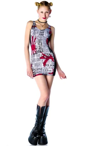 Japanese Printed Mini Dress