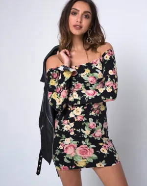 Jazier Off The Shoulder Dress in Vintage Bloom