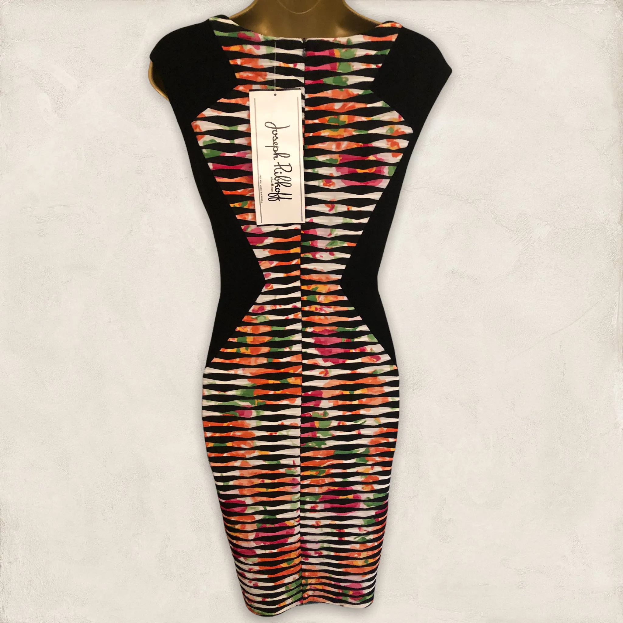 Joseph Ribkoff Black Multicolour Bodycon Dress UK 10 US 6 EU 38