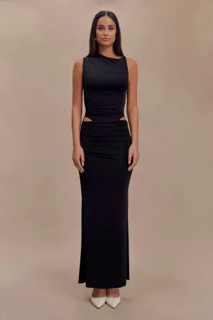 Kaia Slinky Cut Out Maxi Dress - Black