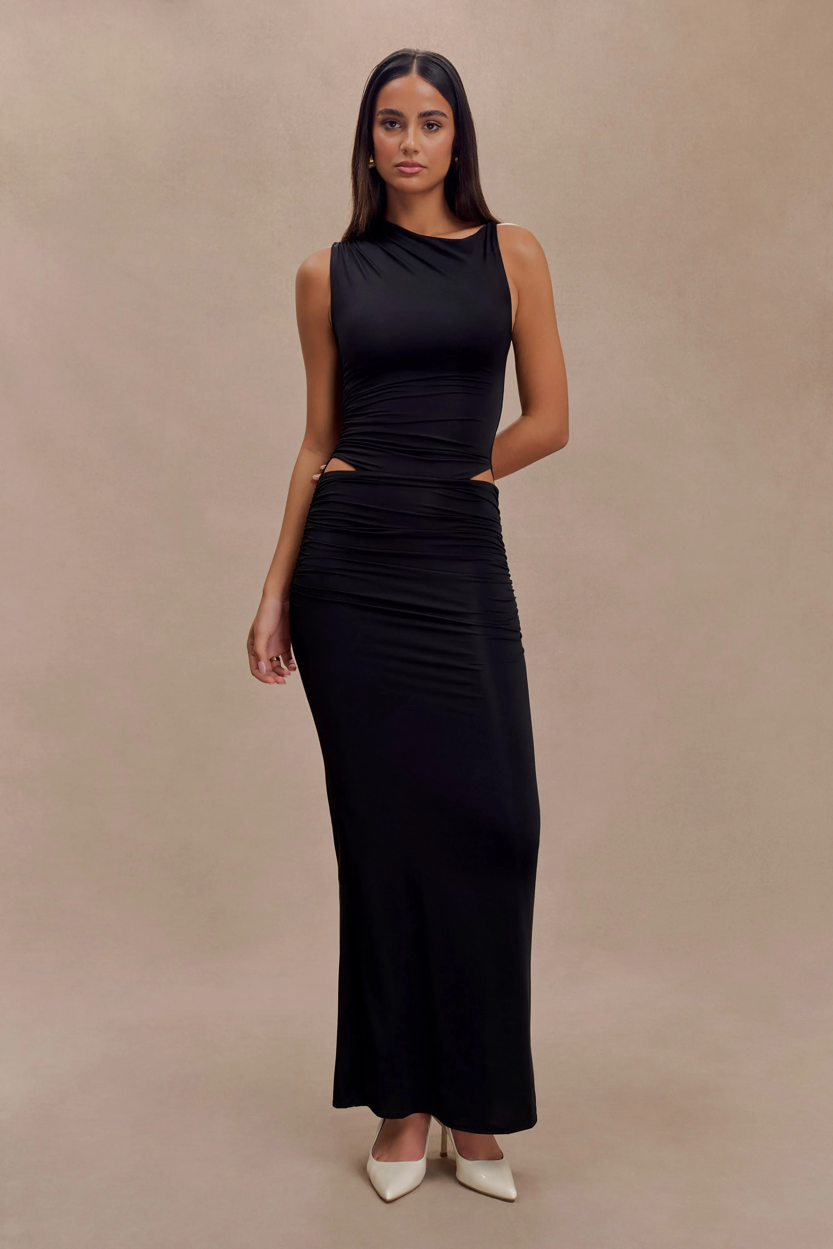 Kaia Slinky Cut Out Maxi Dress - Black