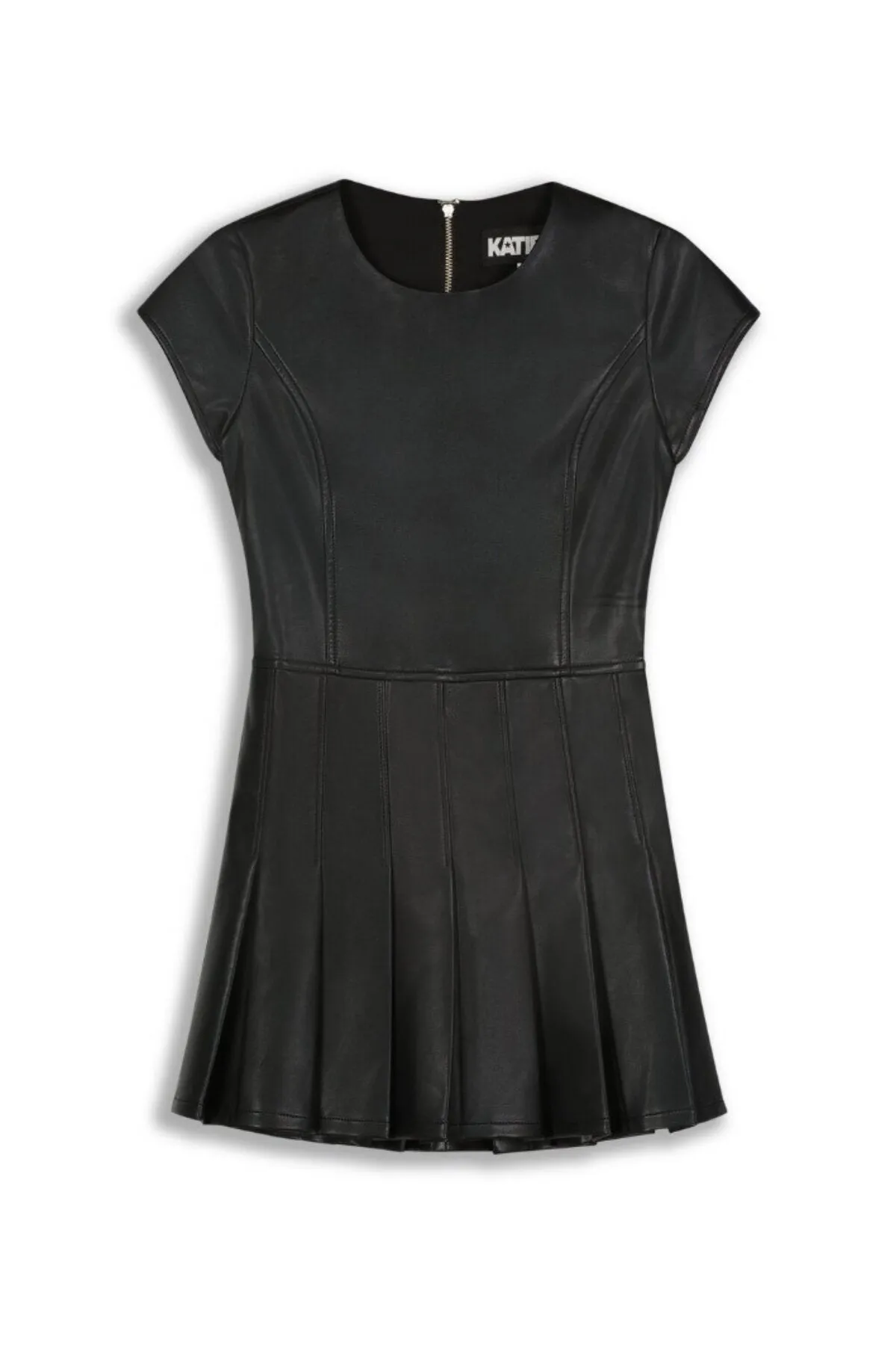 KatieJ NYC Tween Eddie Vegan Leather Dress - Black