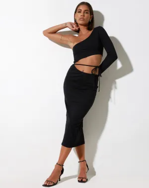 Kenzay Midi Dress in Lycra Black