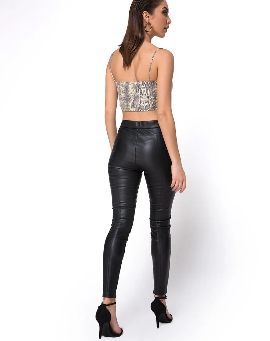 Kylie Crop Top in Acid Snake Clear Sequin