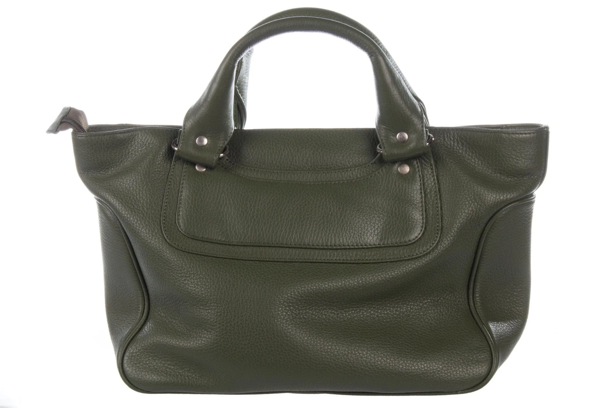 Le Sabbi Green Leather Handbag with Dustbag