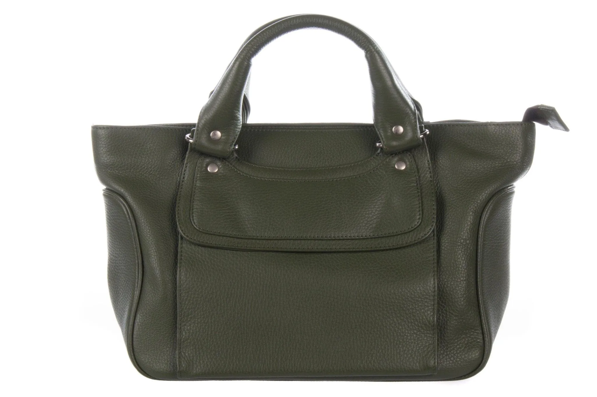 Le Sabbi Green Leather Handbag with Dustbag