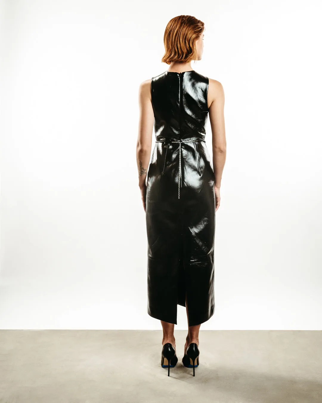 Leather Column Dress