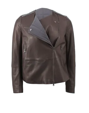 Leather Swarovski Shoulder Jacket