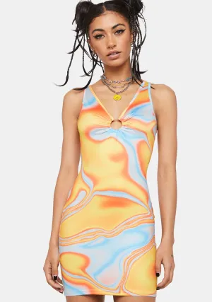 Love To Love Ya Swirl Print Mini Dress