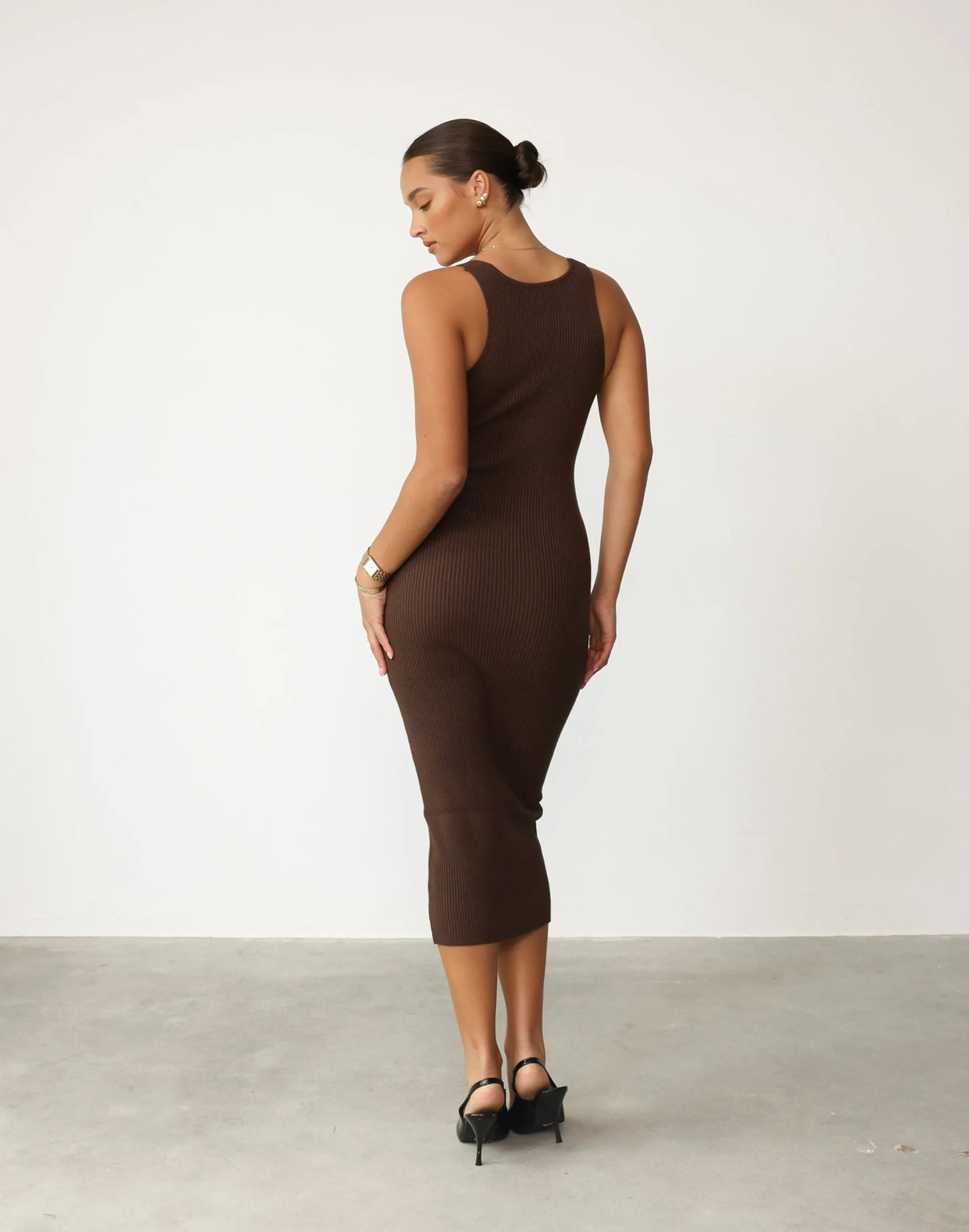 Mariam Midi Dress (Brown)