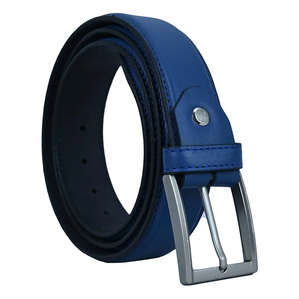 Men's Dress Leather Belt Salika Blue