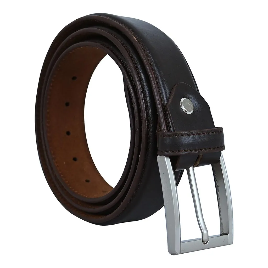 Men's Dress Leather Belt Salika Coffee Brown