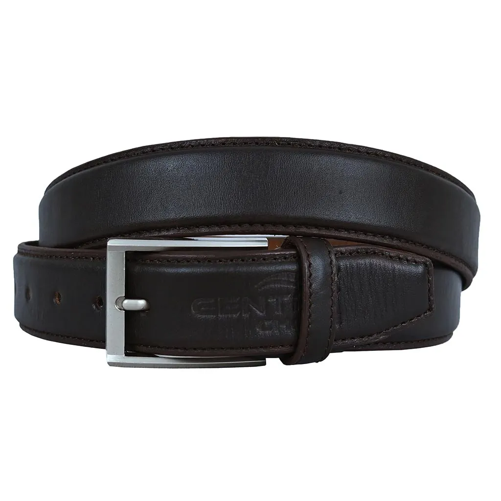 Men's Dress Leather Belt Salika Coffee Brown