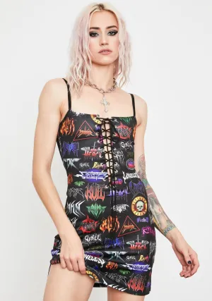 Metal Empire Lace Up Dress