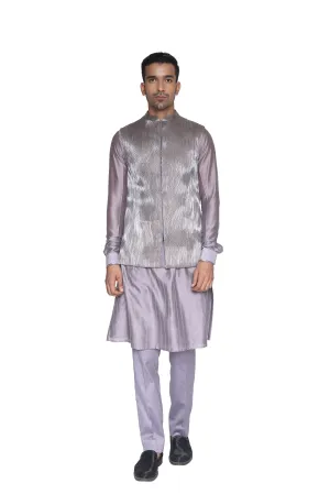 Metallic Cord Waves Texture Nehru Jacket