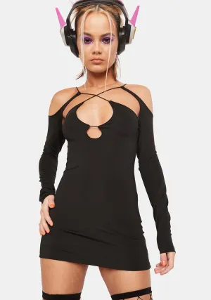 Midnight Retro Boomin' Cut-Out Mini Dress