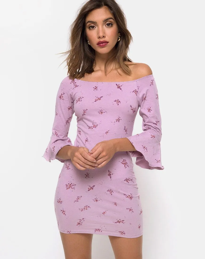 Migare Bodycon Dress in Forget Me Not Lilac