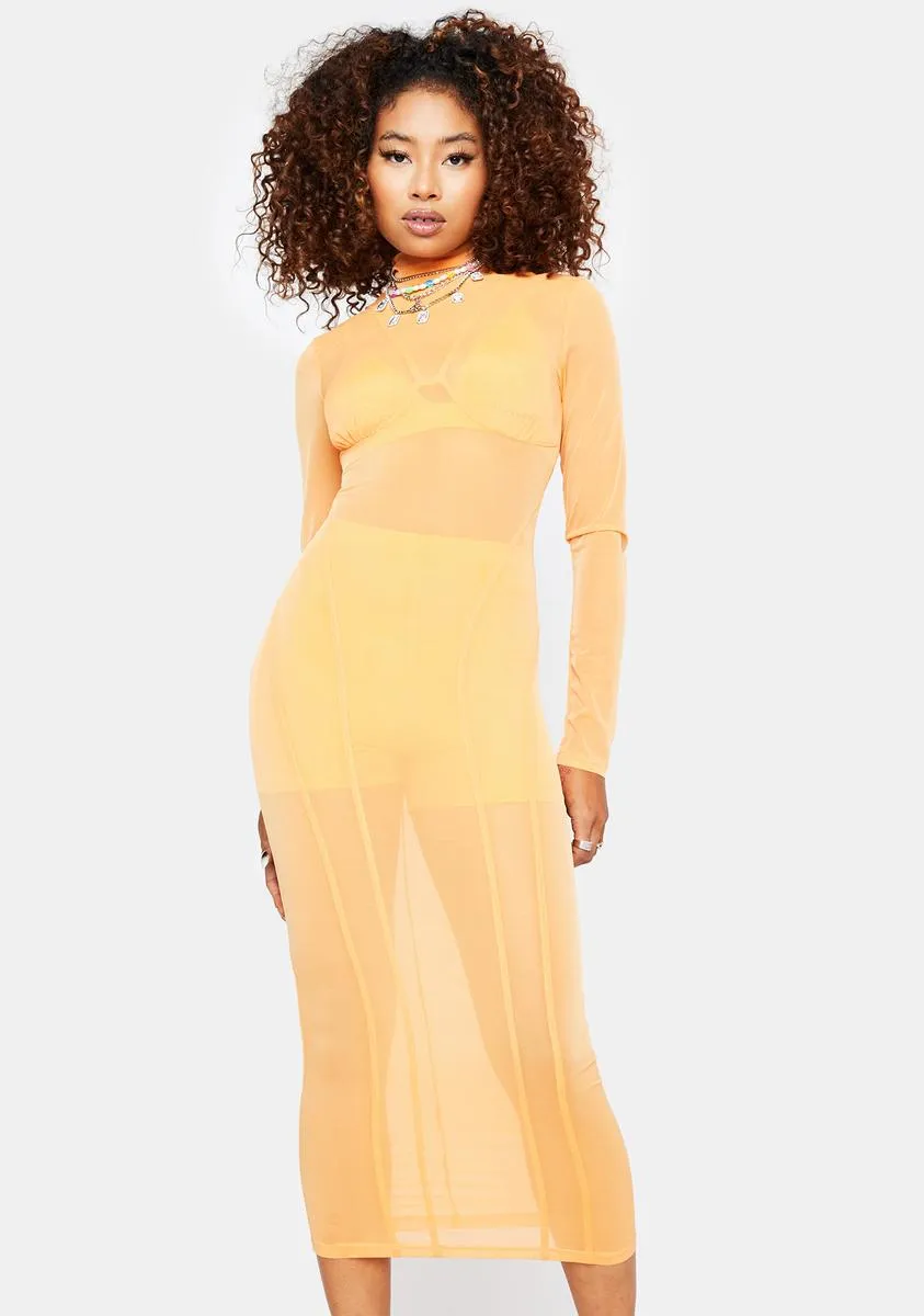 Mimosa Hot To Touch Mesh Midi Dress