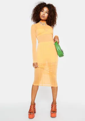 Mimosa Hot To Touch Mesh Midi Dress