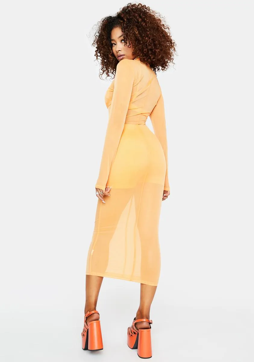 Mimosa Hot To Touch Mesh Midi Dress