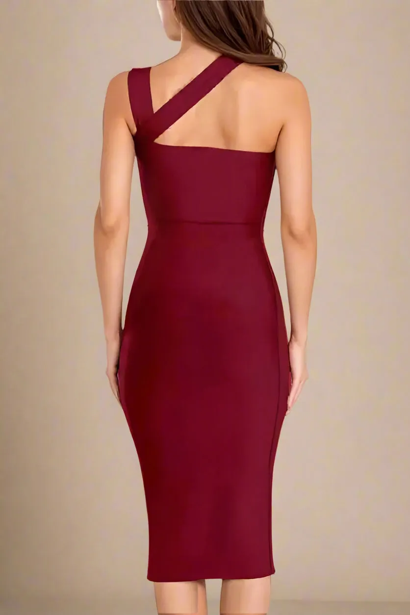 Molly Bandage Midi Dress - Red Wine