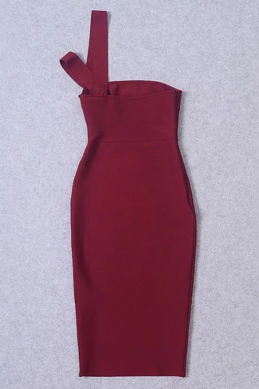 Molly Bandage Midi Dress - Red Wine