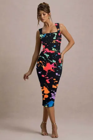 Multicolor Printed Sleeveless Bodycon Dress